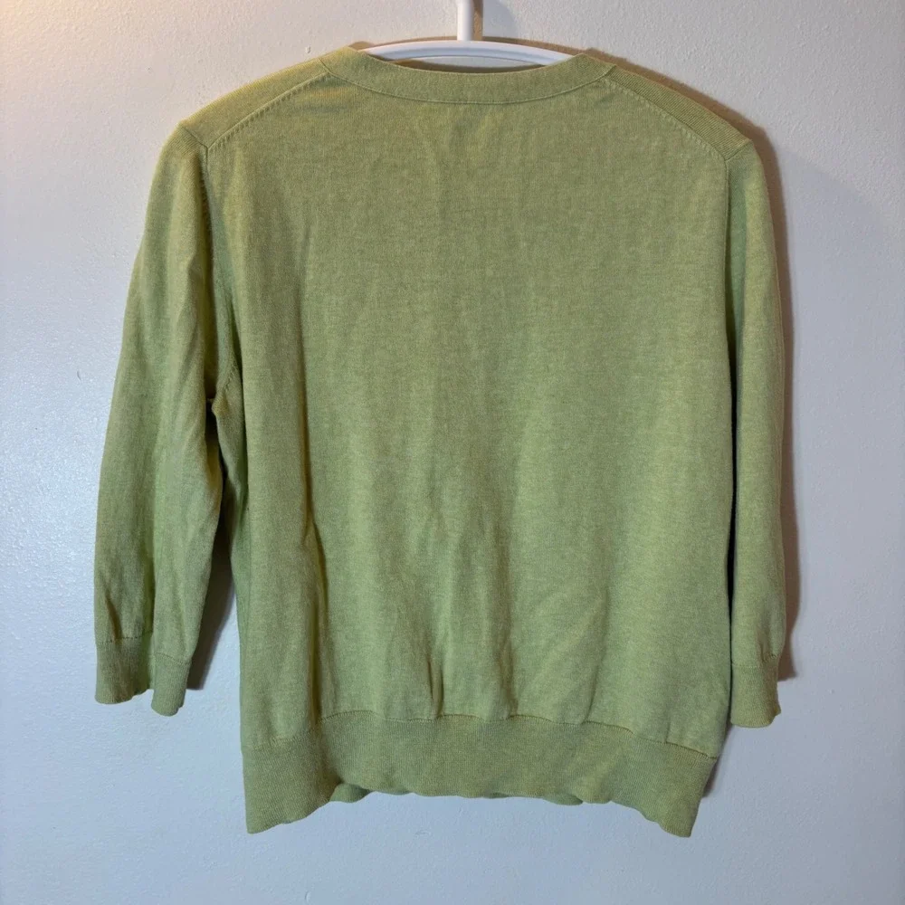 Eileen Fisher Cardigan Size Small Green Organic Cotton Cashmere - Picture 5 of 5